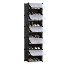 SOGA 10 Tier Shoe Rack Organizer Storage Stackable Stand Cabinet Portable Wardrobe with Cover