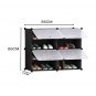 SOGA 4 Tier 2 Column Shoe Rack Organizer Storage Stackable Stand Cabinet Portable with Cover