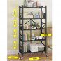SOGA 5 Tier Steel Black Foldable Display Stand Multi-Functional Shelves Portable Storage Organizer