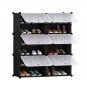 SOGA 6 Tier 2 Column Shoe Rack Organizer Storage Stackable Stand Cabinet Portable with Cover