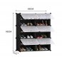 SOGA 6 Tier 2 Column Shoe Rack Organizer Storage Stackable Stand Cabinet Portable with Cover