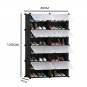 SOGA 8 Tier 2 Column Shoe Rack Organizer Storage Stackable Stand Cabinet Portable with Cover