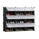 SOGA 6 Tier 3 Column Shoe Rack Organizer Storage Stackable Stand Cabinet with Cove
