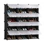 SOGA 8 Tier 3 Column Shoe Rack Organizer Storage Stackable Stand Cabinet with Cover
