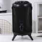 SOGA 8L Stainless Steel Insulated Milk Tea Barrel Hot and Cold Beverage Dispenser with Faucet Black