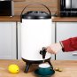SOGA 8L Stainless Steel Insulated Milk Tea Barrel Hot and Cold Beverage Dispenser with Faucet White