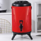 SOGA 8L Stainless Steel Insulated Milk Tea Barrel Hot and Cold Beverage Dispenser with Faucet Red