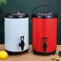 SOGA 8L Stainless Steel Insulated Milk Tea Barrel Hot and Cold Beverage Dispenser with Faucet Red