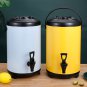 SOGA 8L Stainless Steel Insulated Milk Tea Barrel Hot and Cold Beverage Dispenser with Faucet Yellow