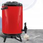 SOGA 10L Stainless Steel Insulated Milk Tea Barrel Hot and Cold Beverage Dispenser with Faucet Red