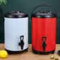 SOGA 10L Stainless Steel Insulated Milk Tea Barrel Hot and Cold Beverage Dispenser with Faucet Red