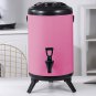 SOGA 10L Stainless Steel Insulated Milk Tea Barrel Hot and Cold Dispenser with Faucet Pink