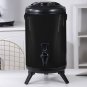 SOGA 12L Stainless Steel Insulated Milk Tea Barrel Hot and Cold Dispenser with Faucet Black