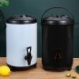 SOGA 12L Stainless Steel Insulated Milk Tea Barrel Hot and Cold Dispenser with Faucet Black