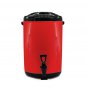SOGA 12L Stainless Steel Insulated Milk Tea Barrel Hot and Cold Dispenser with Faucet Red