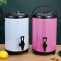 SOGA 12L Stainless Steel Insulated Milk Tea Barrel Hot and Cold Dispenser with Faucet Pink