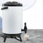 SOGA 14L Stainless Steel Insulated Milk Tea Barrel Hot and Cold Dispenser with Faucet White