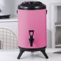 SOGA 14L Stainless Steel Insulated Milk Tea Barrel Hot and Cold Dispenser with Faucet Pink