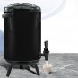 SOGA 16L Stainless Steel Insulated Milk Tea Barrel Hot and Cold Dispenser with Faucet Black