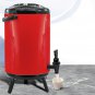 SOGA 16L Stainless Steel Insulated Milk Tea Barrel Hot and Cold Dispenser with Faucet Red