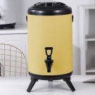 SOGA 18L Stainless Steel Insulated Milk Tea Barrel Hot and Cold Dispenser with Faucet Yellow