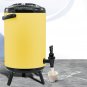 SOGA 18L Stainless Steel Insulated Milk Tea Barrel Hot and Cold Dispenser with Faucet Yellow