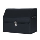 SOGA Leather Car Boot Collapsible Foldable Trunk Cargo Organizer Storage Box With Lock Black Small