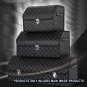 SOGA Leather Car Boot Collapsible Foldable Trunk Cargo Organizer Storage Box Black/White with Lock