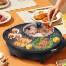 SOGA 2 in 1 Electric Stone Coated Teppanyaki Grill Plate Steamboat Hotpot 3-5 Person