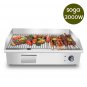 SOGA 2200W Stainless Steel Ribbed Griddle Commercial Grill BBQ Hot Plate 56*48*23