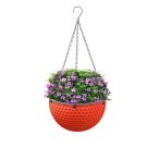 SOGA Red Medium Hanging Resin Flower Pot Self Watering Basket Planter Outdoor Garden Decor SOGA Red Medium Hanging Resin Flower Pot Self Watering Basket Planter Outdoor Garden Decor