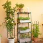 SOGA 133cm 4-Bar Plant Frame Stand Trellis Vegetable Flower Herbs Vine Garden Rack with Rings