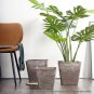 SOGA 27cm Green Grey Square Plant Flower Pot in Cement Planter Cachepot for Indoor Home office