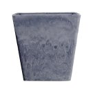 SOGA 27cm Weathered Grey Square Plant Flower Pot in Cement Planter Cachepot for Indoor Home Office
