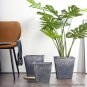 SOGA 27cm Weathered Grey Square Plant Flower Pot in Cement Planter Cachepot for Indoor Home Office