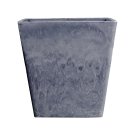 SOGA 27cm Weathered Grey Square Plant Flower Pot in Cement Planter Cachepot for Indoor Home Office