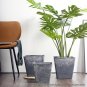 SOGA 27cm Weathered Grey Square Plant Flower Pot in Cement Planter Cachepot for Indoor Home Office