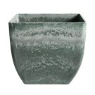 SOGA 27cm Green Grey Square Plant Flower Pot in Cement Planter Cachepot for Indoor Home Office