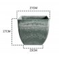SOGA 27cm Green Grey Square Plant Flower Pot in Cement Planter Cachepot for Indoor Home Office