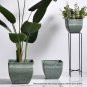 SOGA 27cm Green Grey Square Plant Flower Pot in Cement Planter Cachepot for Indoor Home Office