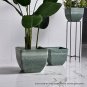 SOGA 27cm Green Grey Square Plant Flower Pot in Cement Planter Cachepot for Indoor Home Office