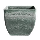 SOGA 32cm Green Grey Square Plant Flower Pot in Cement Planter Cachepot for Indoor Home Office