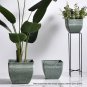 SOGA 32cm Green Grey Square Plant Flower Pot in Cement Planter Cachepot for Indoor Home Office