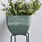 SOGA 32cm Green Grey Square Plant Flower Pot in Cement Planter Cachepot for Indoor Home Office
