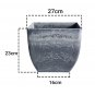 SOGA 27cm Weathered Grey Square Plant Flower Pot in Cement Planter Cachepot for Indoor Home Office