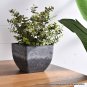 SOGA 27cm Weathered Grey Square Plant Flower Pot in Cement Planter Cachepot for Indoor Home Office