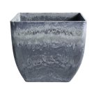 SOGA 32cm Weathered Grey Square Plant Flower Pot in Cement Planter Cachepot for Indoor Home Office