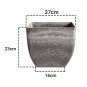 SOGA 27cm Rock Grey Square Plant Flower Pot in Cement Planter Cachepot for Indoor Home Office
