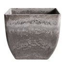 SOGA 32cm Rock Grey Square Plant Flower Pot in Cement Planter Cachepot for Indoor Home Office