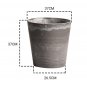 SOGA 37cm Rock Grey Round Tapered Plant Flower Pot in Cement Planter Cachepot for Indoor Home Office